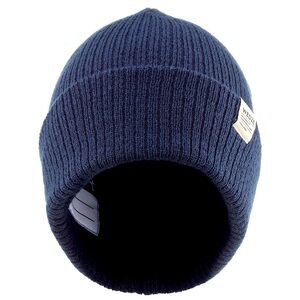 WEDZE DECATHLON Youth Ski knitted hat beanie length navy blue unisex one size